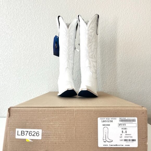 Lane MEGAN MORONEY Smokeshow Womens Cowboy Boots 5 White Western Cowgirl Tall - Picture 10 of 12